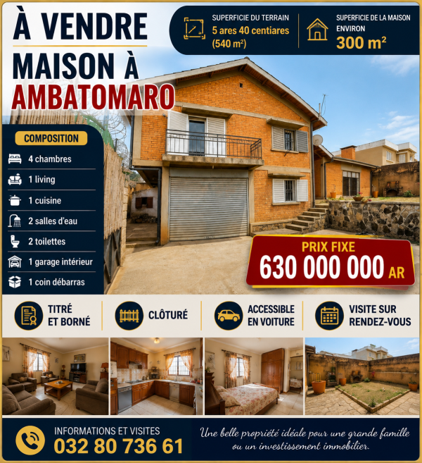 Maison à vendre Ambatomaro